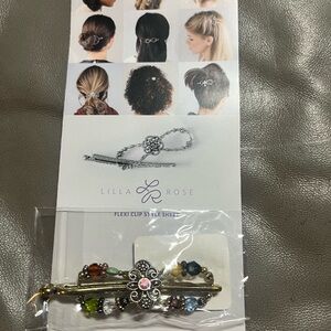 Lila Rose Gold-Tone Floral Flexi Clip with Multicolored Beads